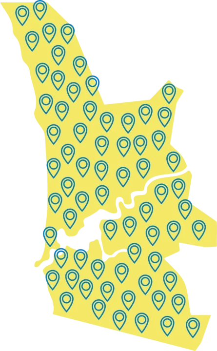 Driving West’s illustrated Perth service-area map