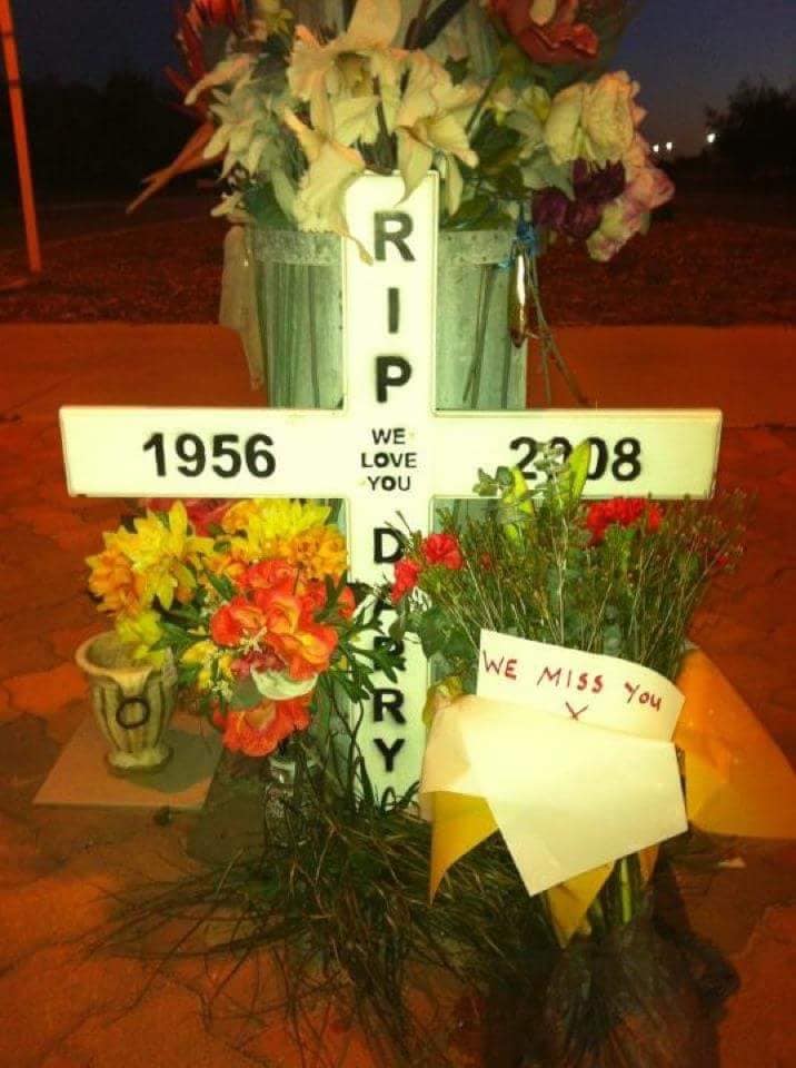 Memorial cross remembering Darry Zarb Cousin